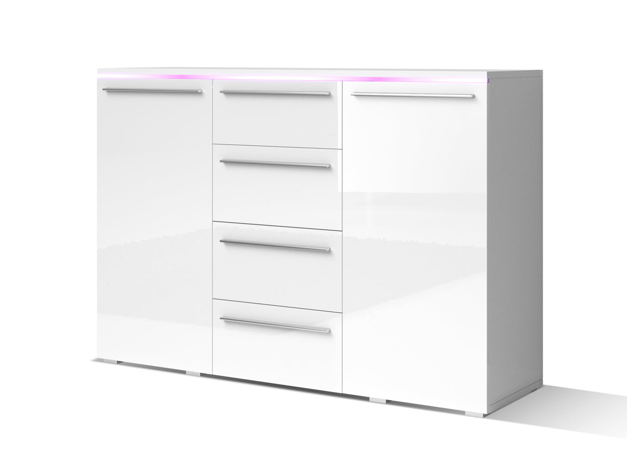 Chest of drawers AMBER white gloss