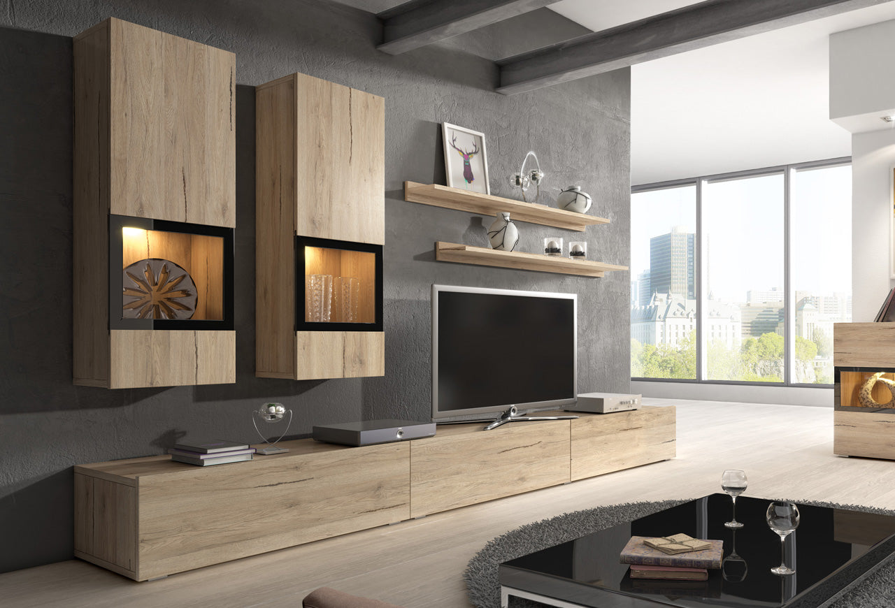 Wall Unit BAROS oak san remo clear