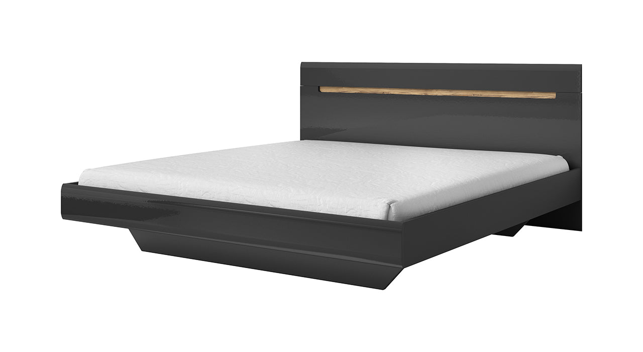 Bed 160 HEKTOR HR31 anthracite gloss / appenzeller fichte