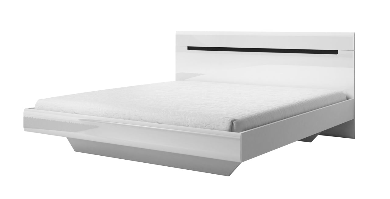 Bed 160 HEKTOR HR31 white laminate / white gloss