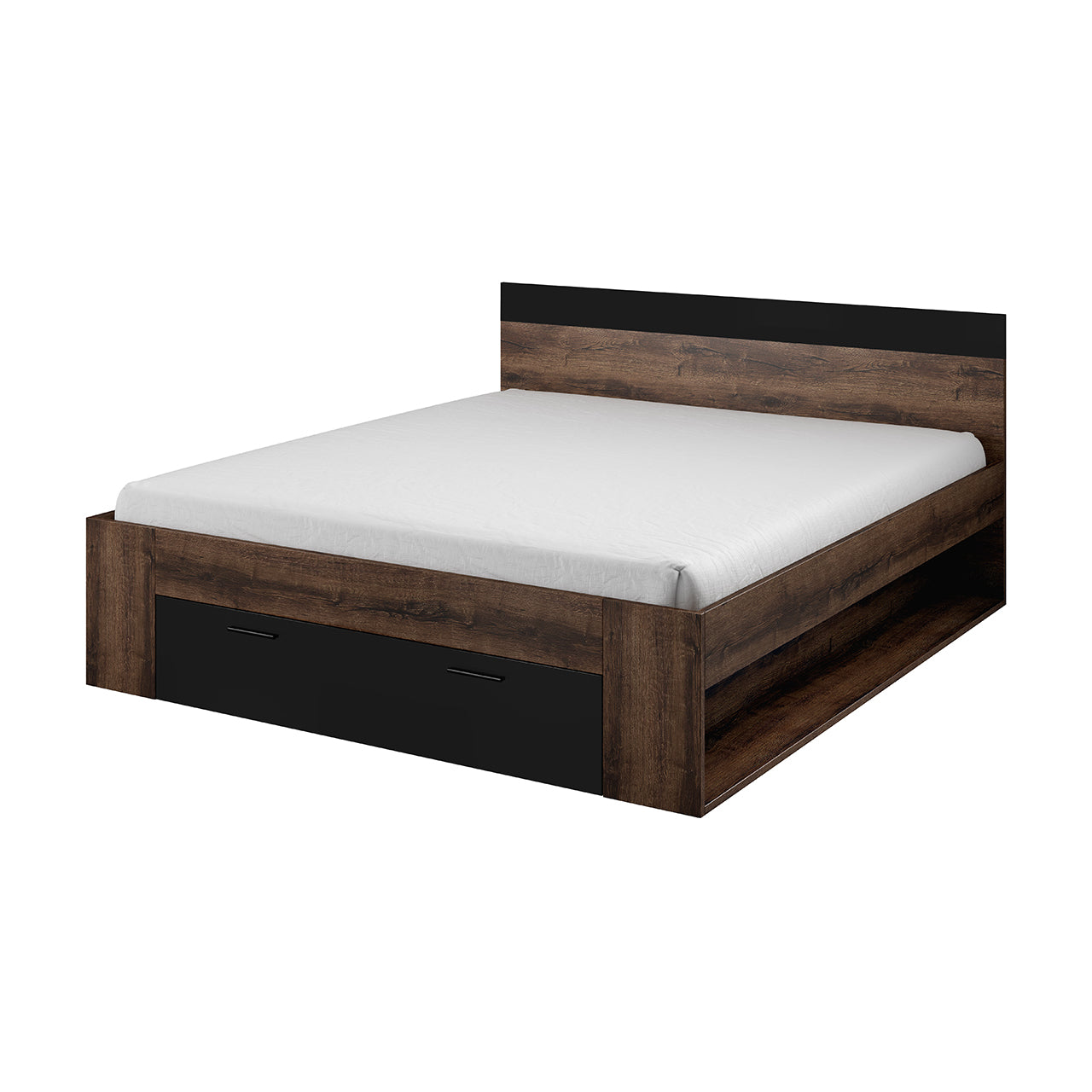 Bed 160x200 with drawers BETA BE91 monastery oak / black