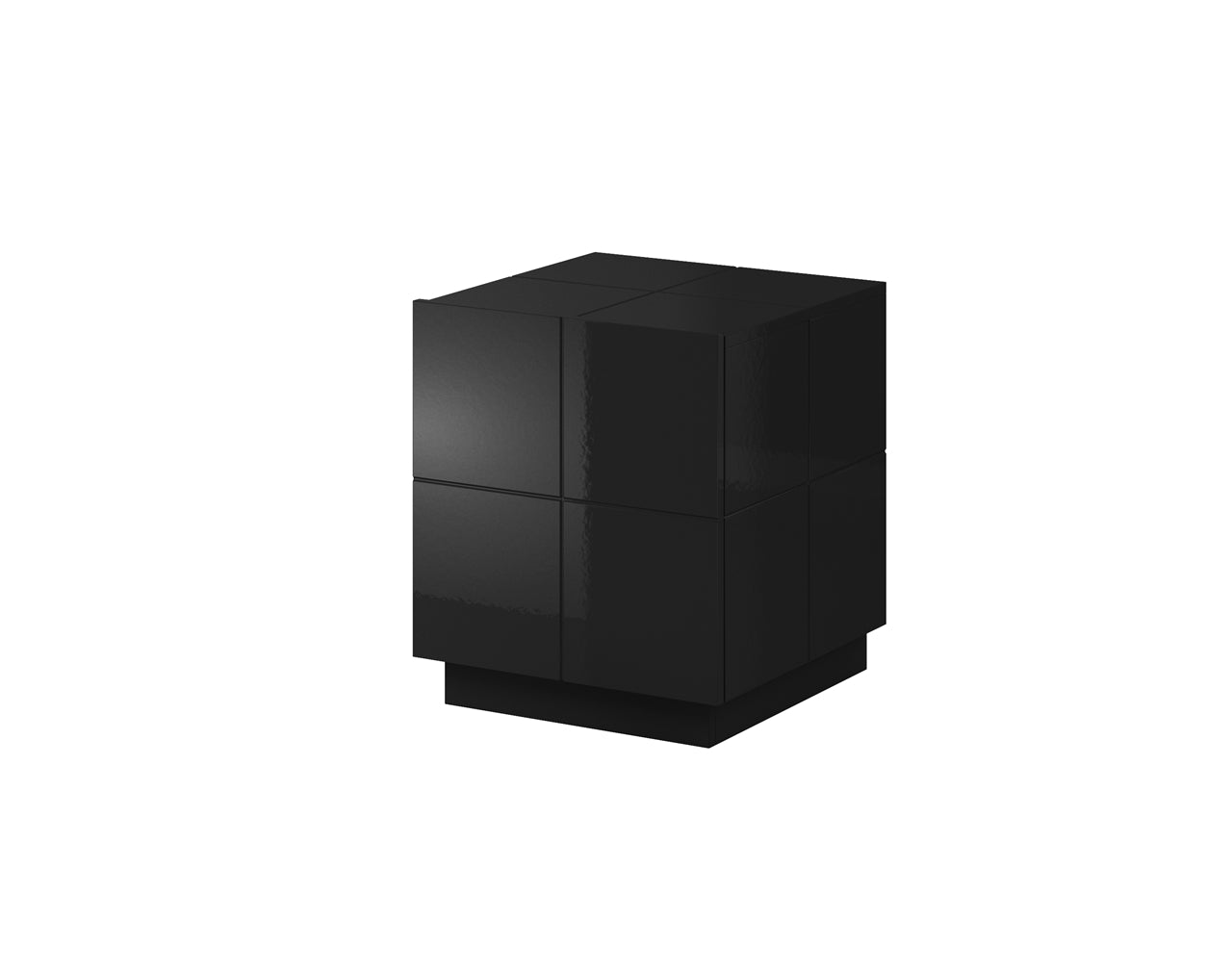 2 Drawer Bedside Table REJA black gloss 2pcs