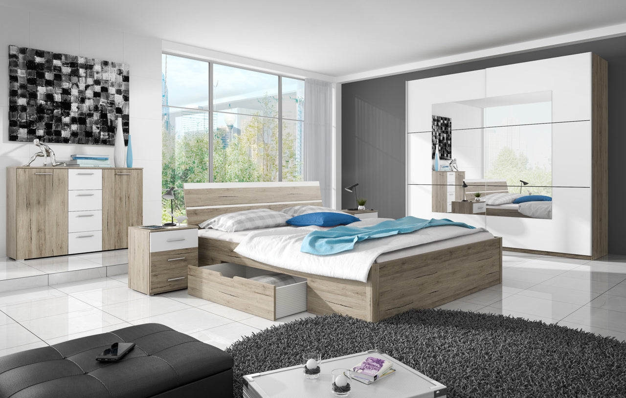 Bedroom Furniture BETA 1 san remo oak light / white