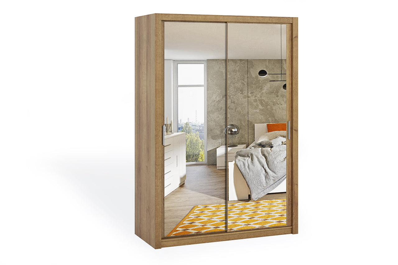 Wardrobe with a mirror 150 BONO golden oak