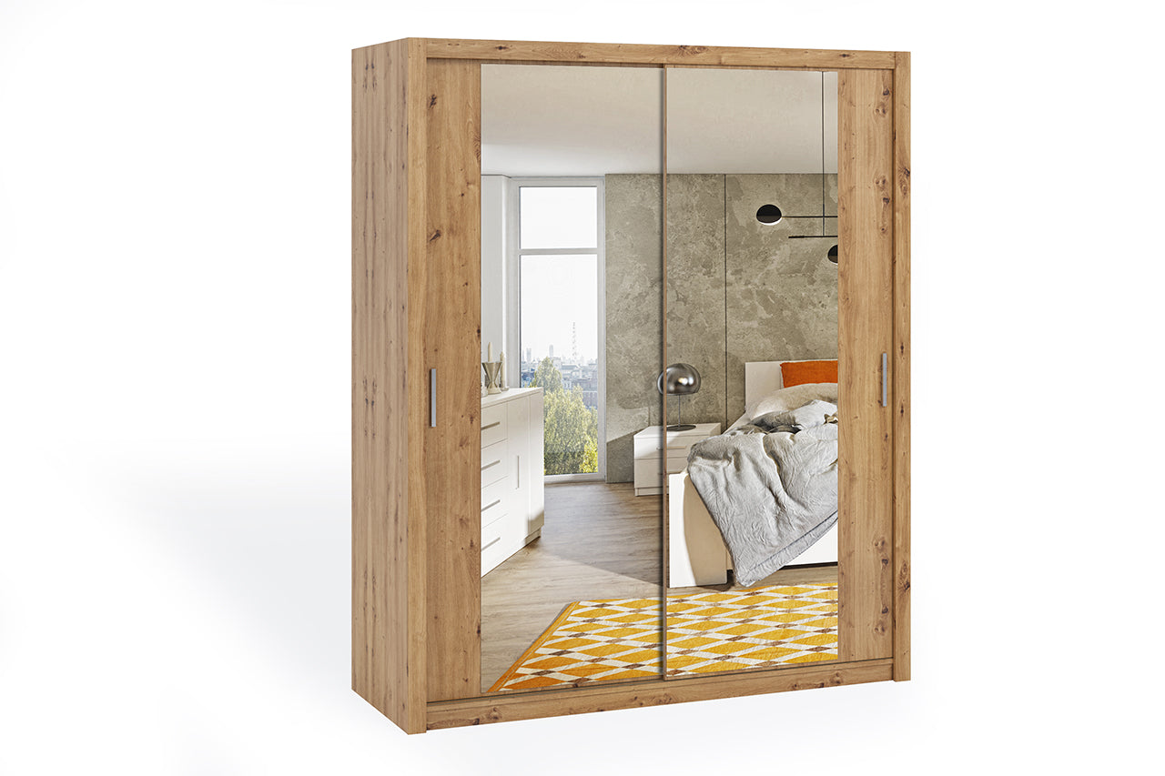 Wardrobe with a mirror 180 BONO artisan oak