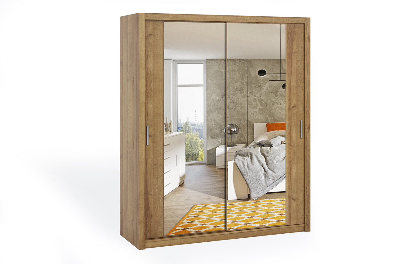 Wardrobe with a mirror 180 BONO golden oak