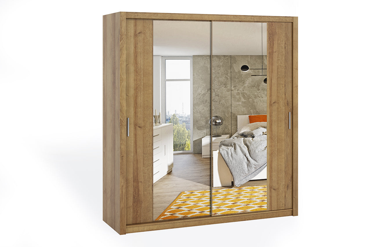 Wardrobe with a mirror 200 BONO golden oak