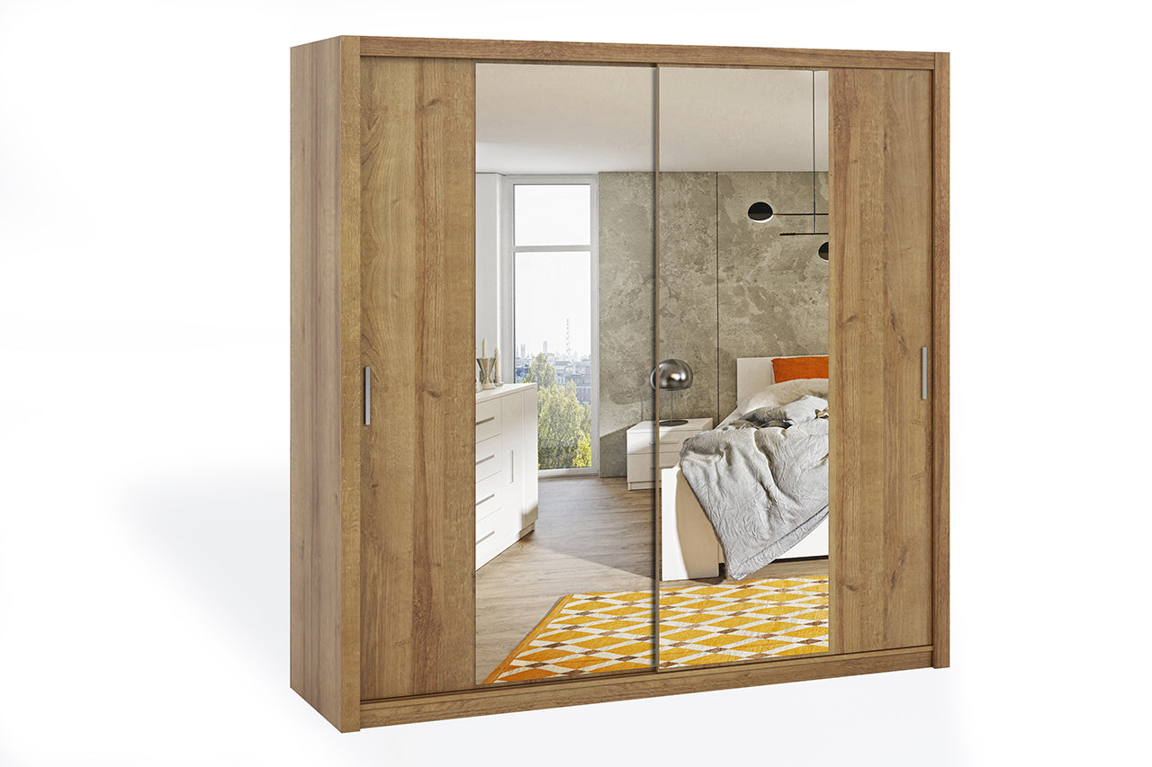 Wardrobe with a mirror 220 BONO golden oak