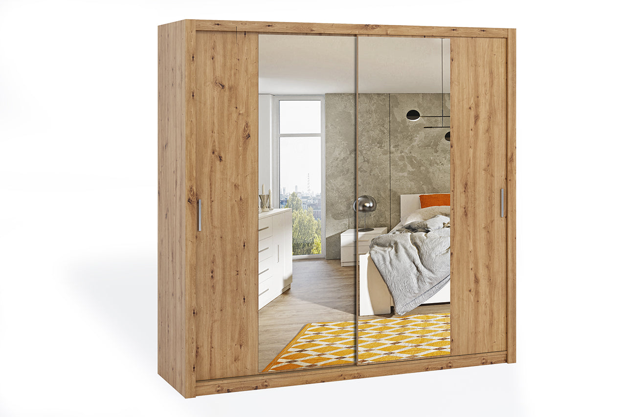 Wardrobe with a mirror 220 BONO artisan oak