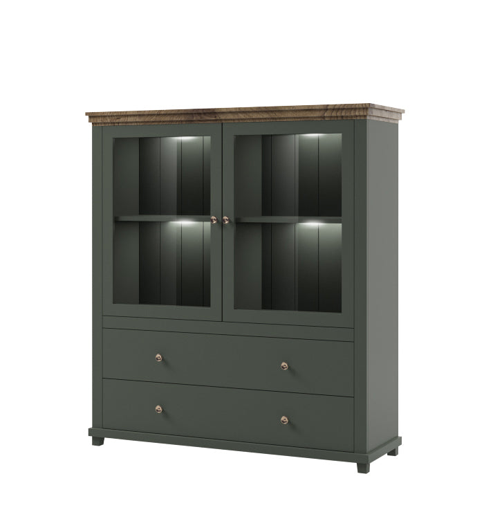 Chest of Drawers EVORA EV46 green / oak lefkas