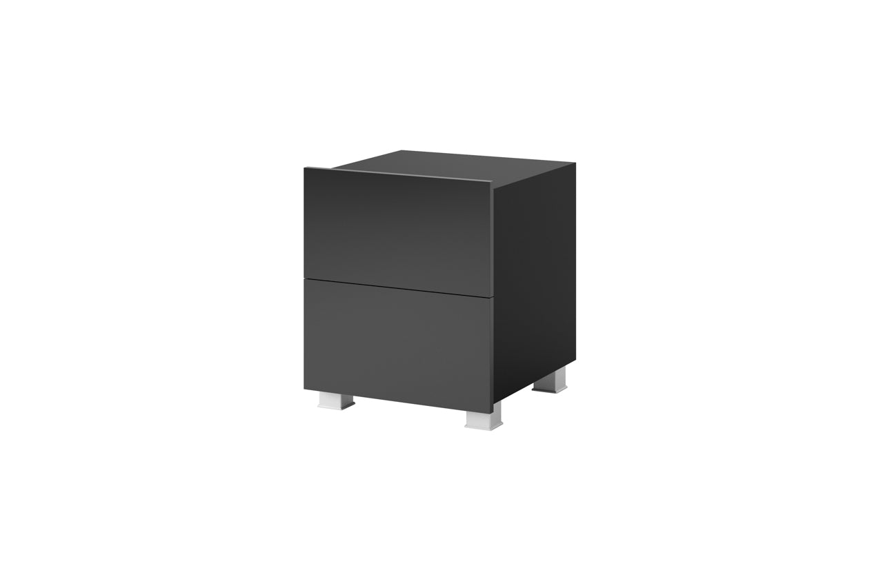 CL11 Bedside Cabinet CALABRIA Black/Black Gloss