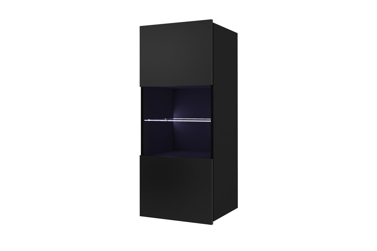 CL2 Wall Display Cabinet CALABRIA Black/Black Gloss