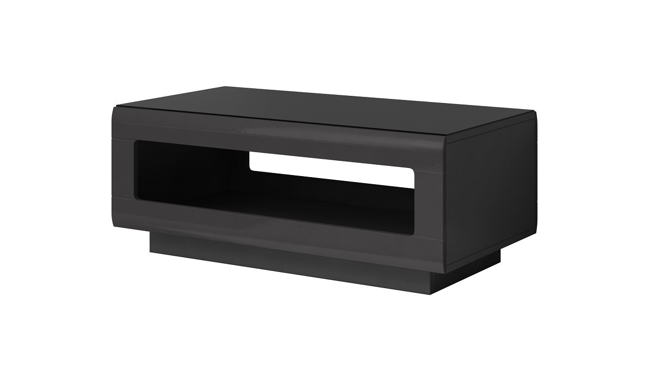 Coffee table HEKTOR HR99 anthracite gloss / black glass