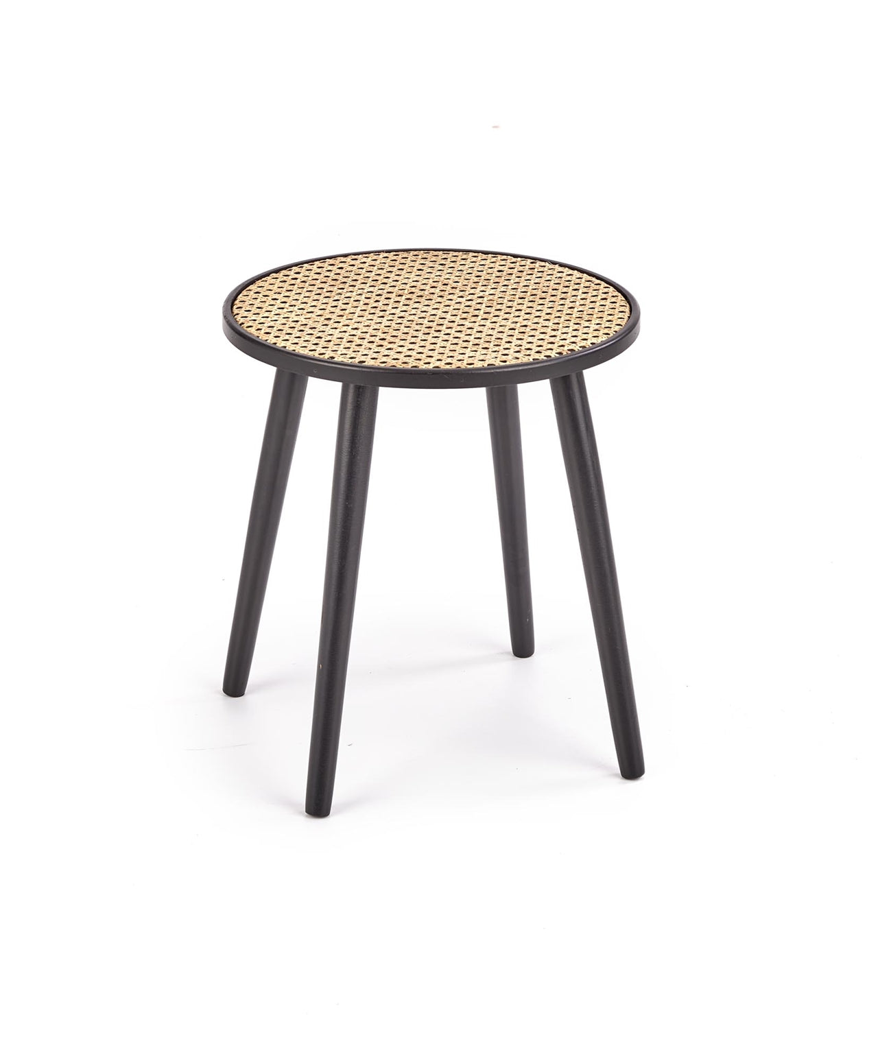 Coffee table JAKARTA black / natural rattan