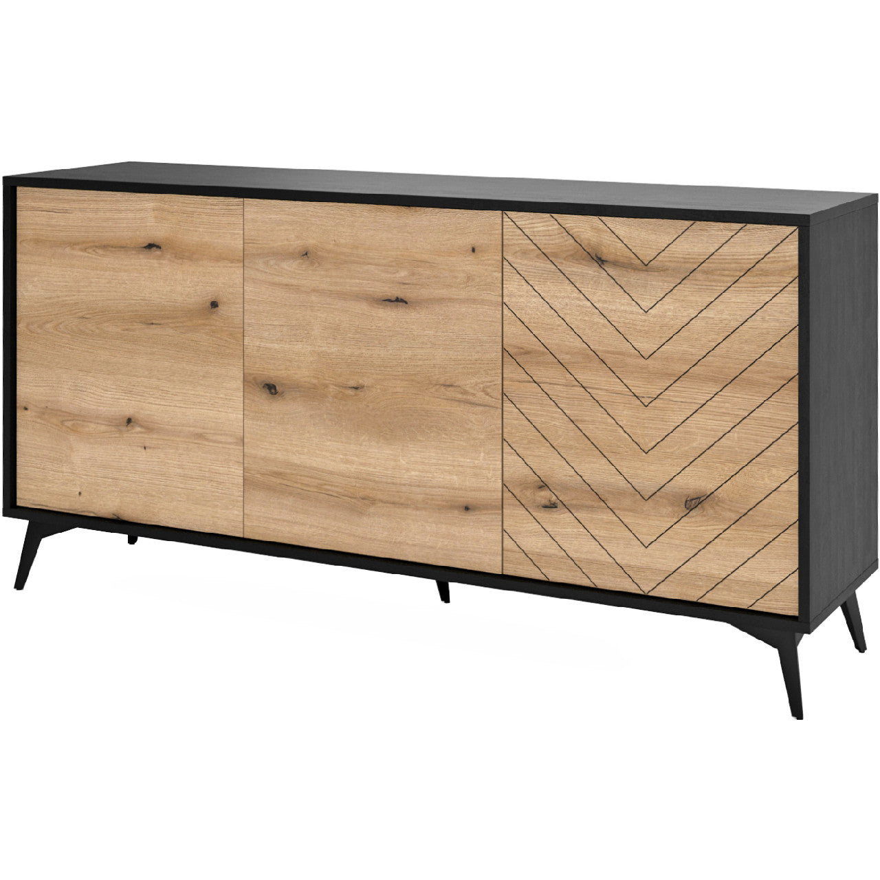 Chest of drawers DIAMOND 03 black / evoke oak