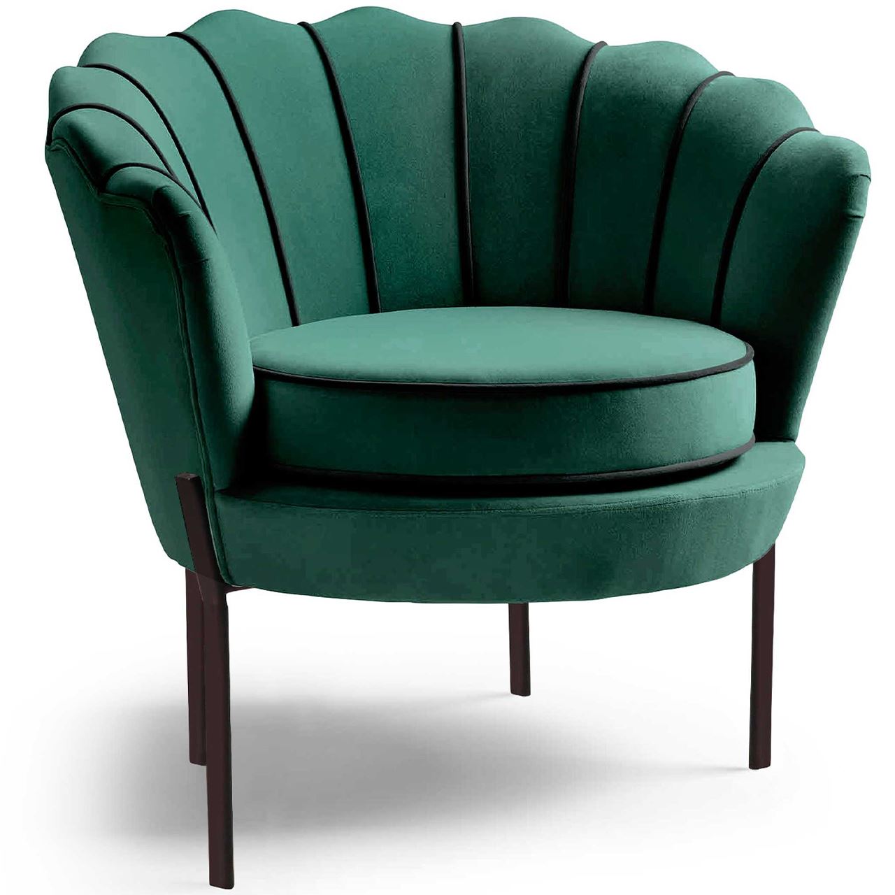 Armchair ANGELO dark green / black