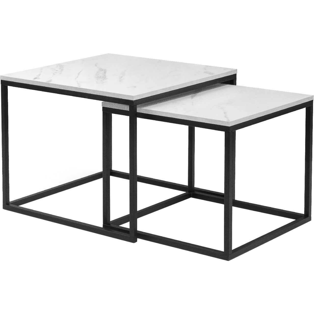 Coffee Table Set VEROLI VR06 black / white marble