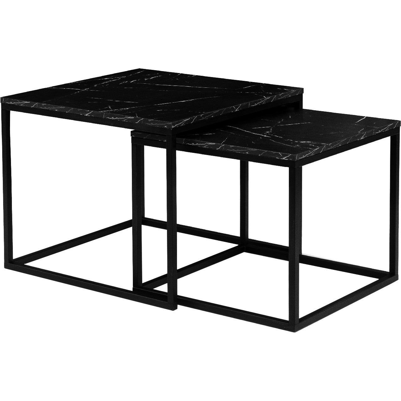 Coffee Table Set VEROLI VR06 black / black marble