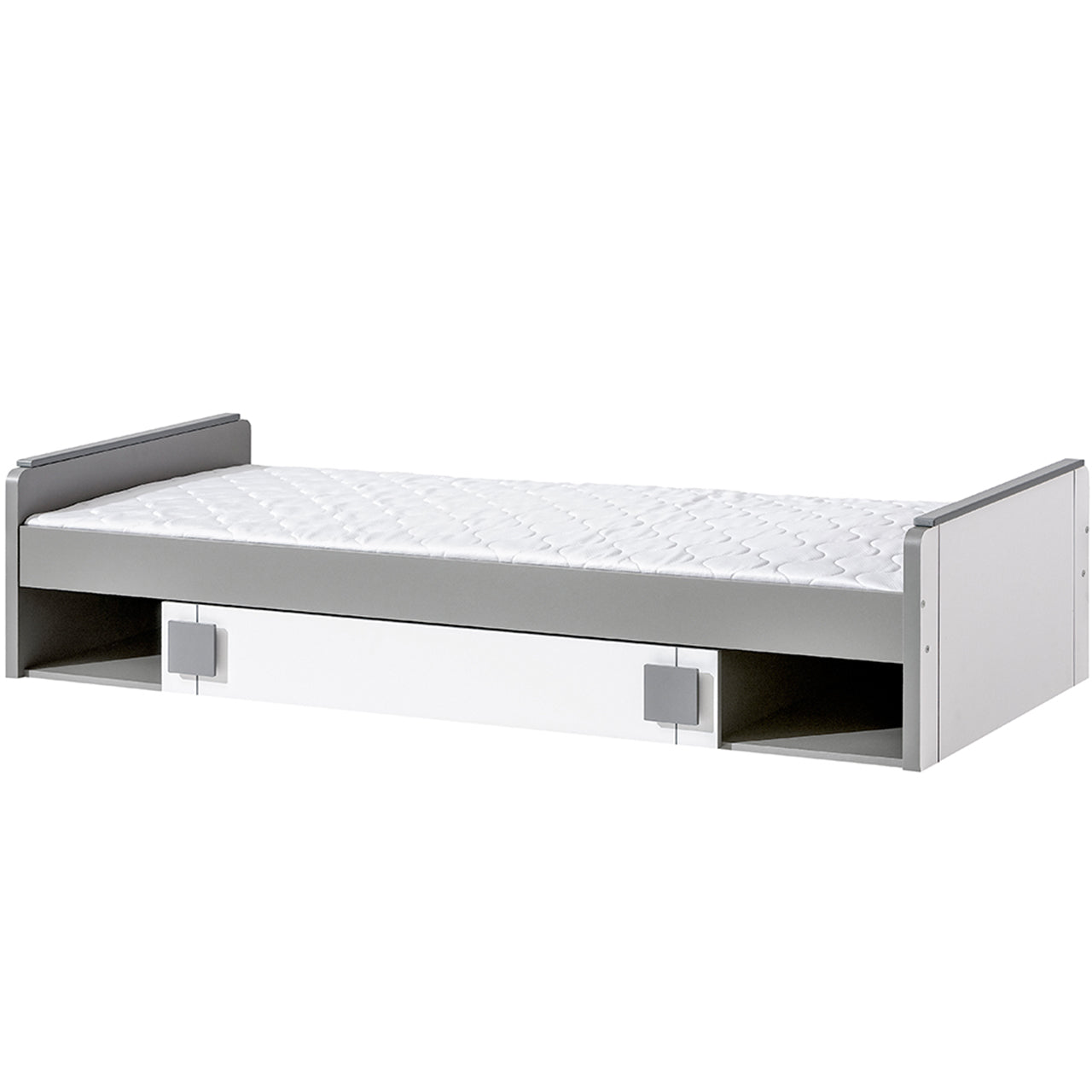 Bed 80 with Bedding Storage GUMI GM13 grey / white