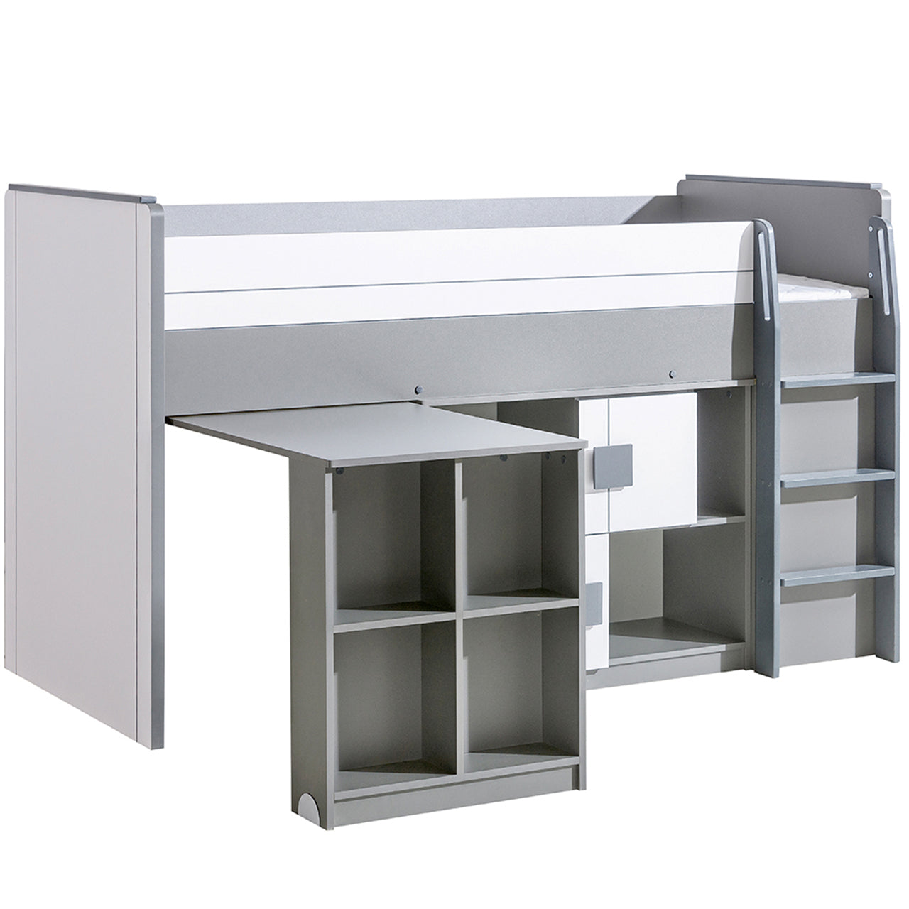 Bunk Bed with Desk and Cabinet GUMI GM19 grey / white