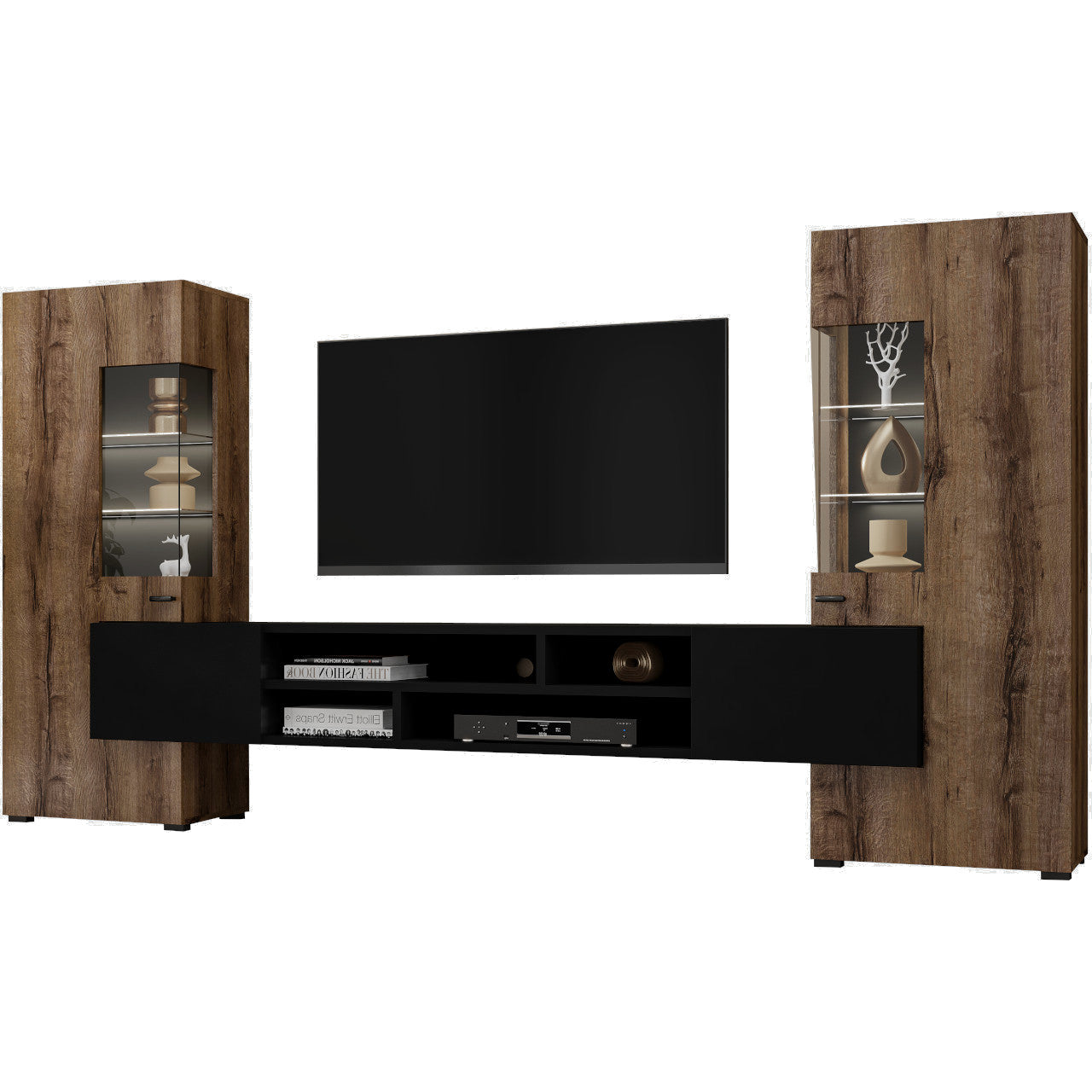 Wall unit COBY 10 monastery oak / black