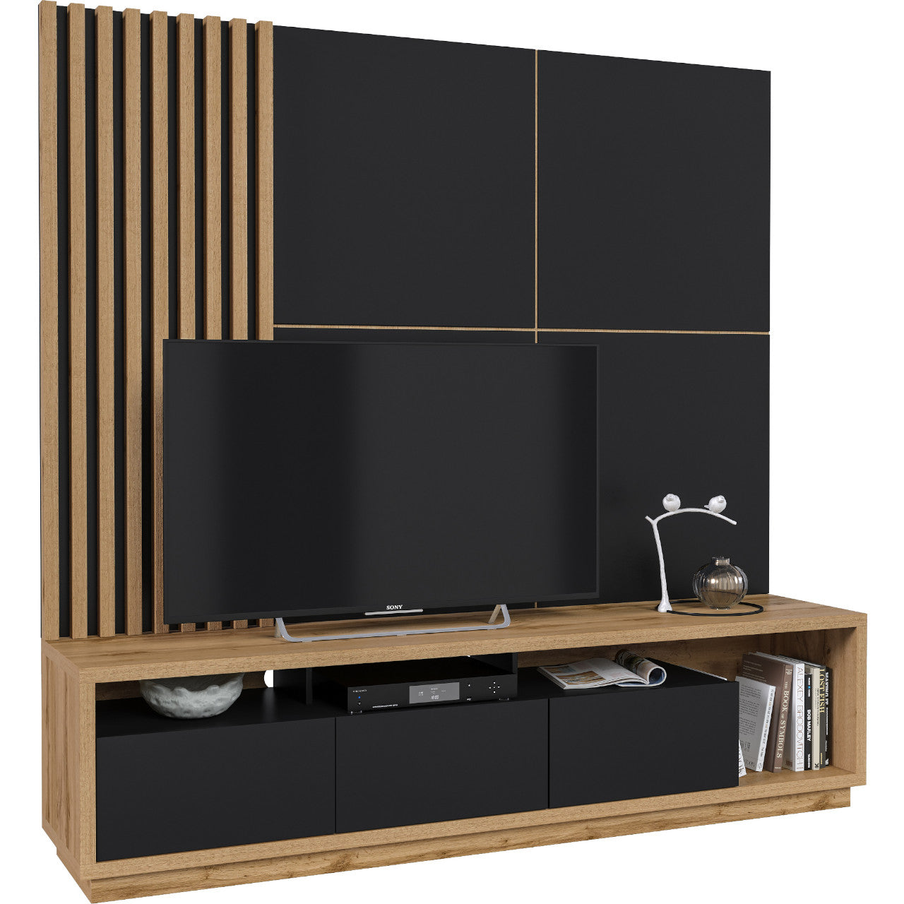 Wall unit CELINE 09 wotan oak / black