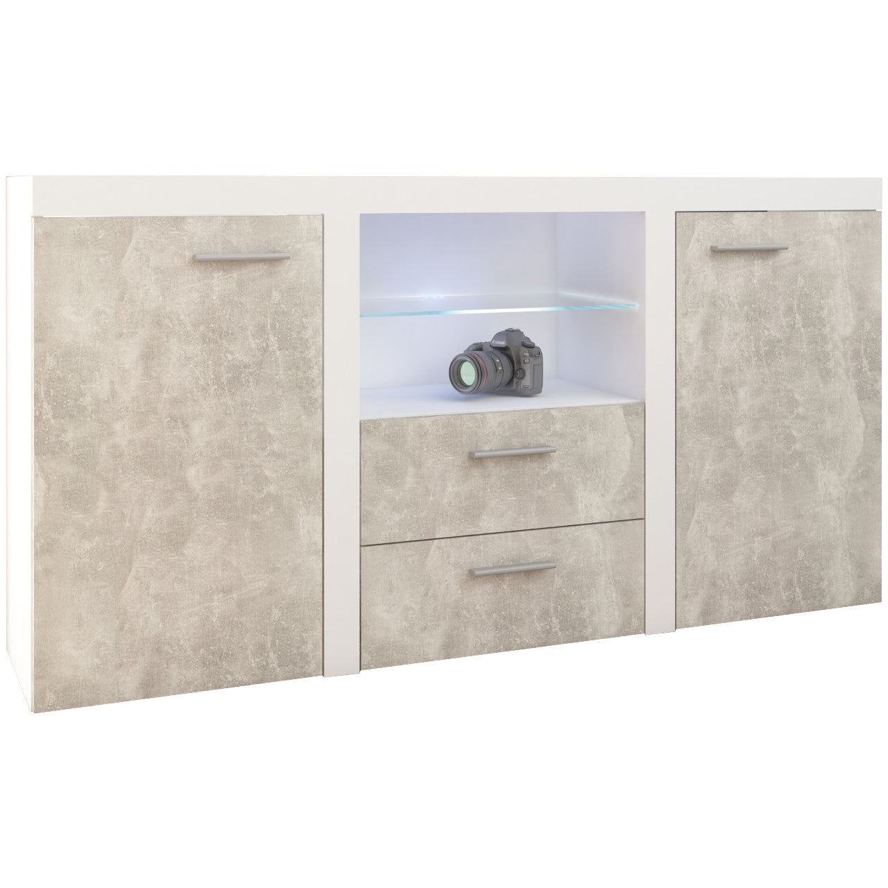 Chest of Drawers RUMBA / RODOS 2D2SZ light concreto / white