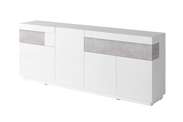 Chest of Drawers 4D2SZ SE25 SILKE white gloss / colorado concrete