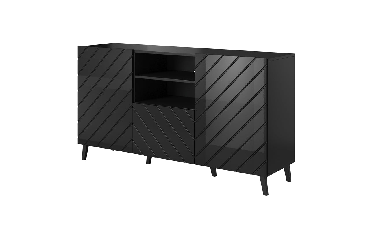 2 Door 1 Drawer Combi Chest ABETO black