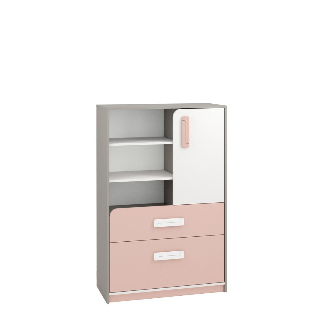 Chest of Drawers AIQ AQ07 92 grey platinum / white / powder pink