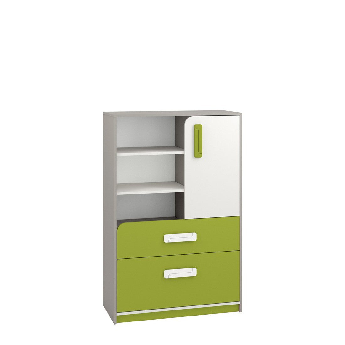 Chest of Drawers AIQ AQ07 92 grey platinum / white / green