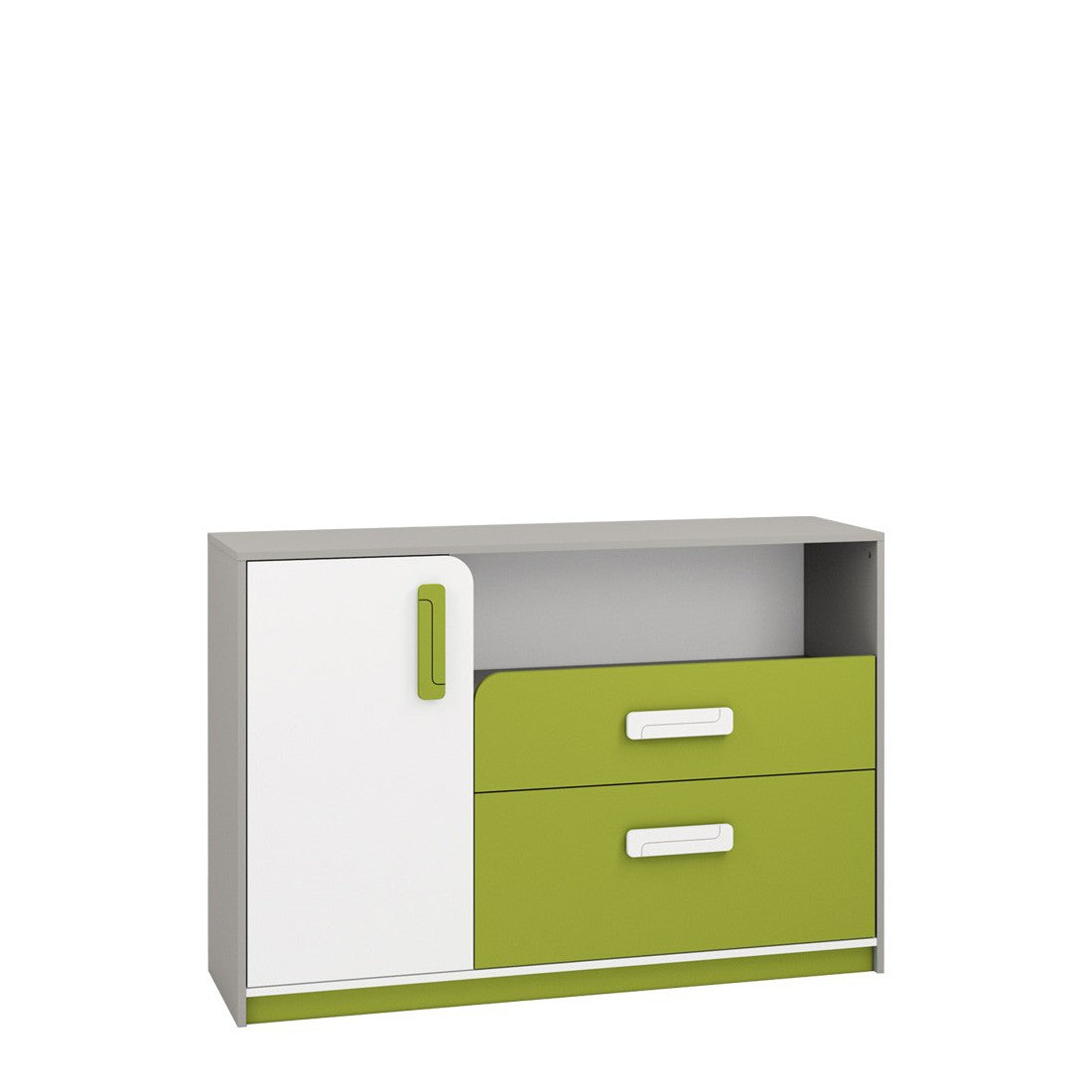 Chest of Drawers AIQ AQ09 138 grey platinum / white / green