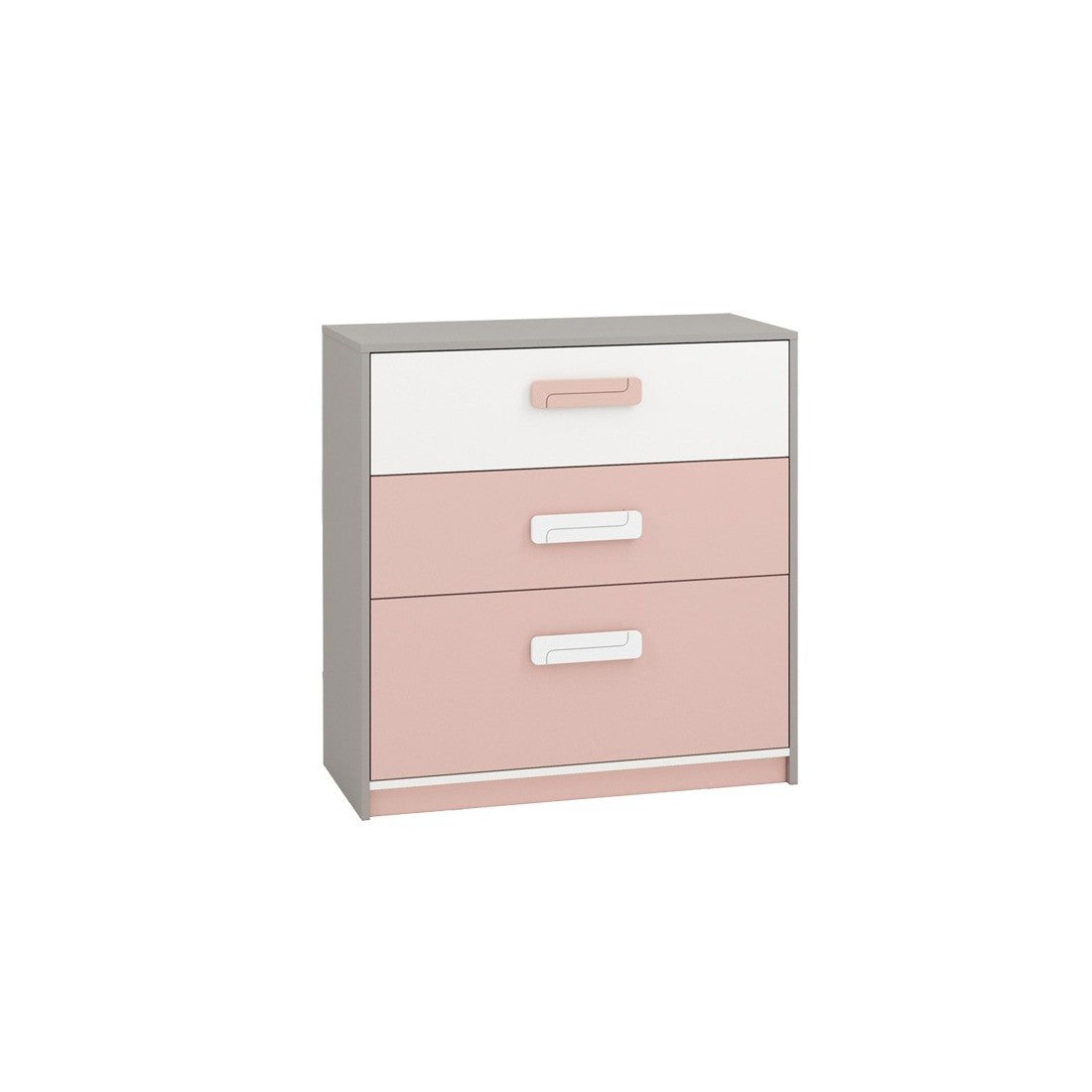 Chest of Drawers AIQ AQ10 92 grey platinum / white / powder pink