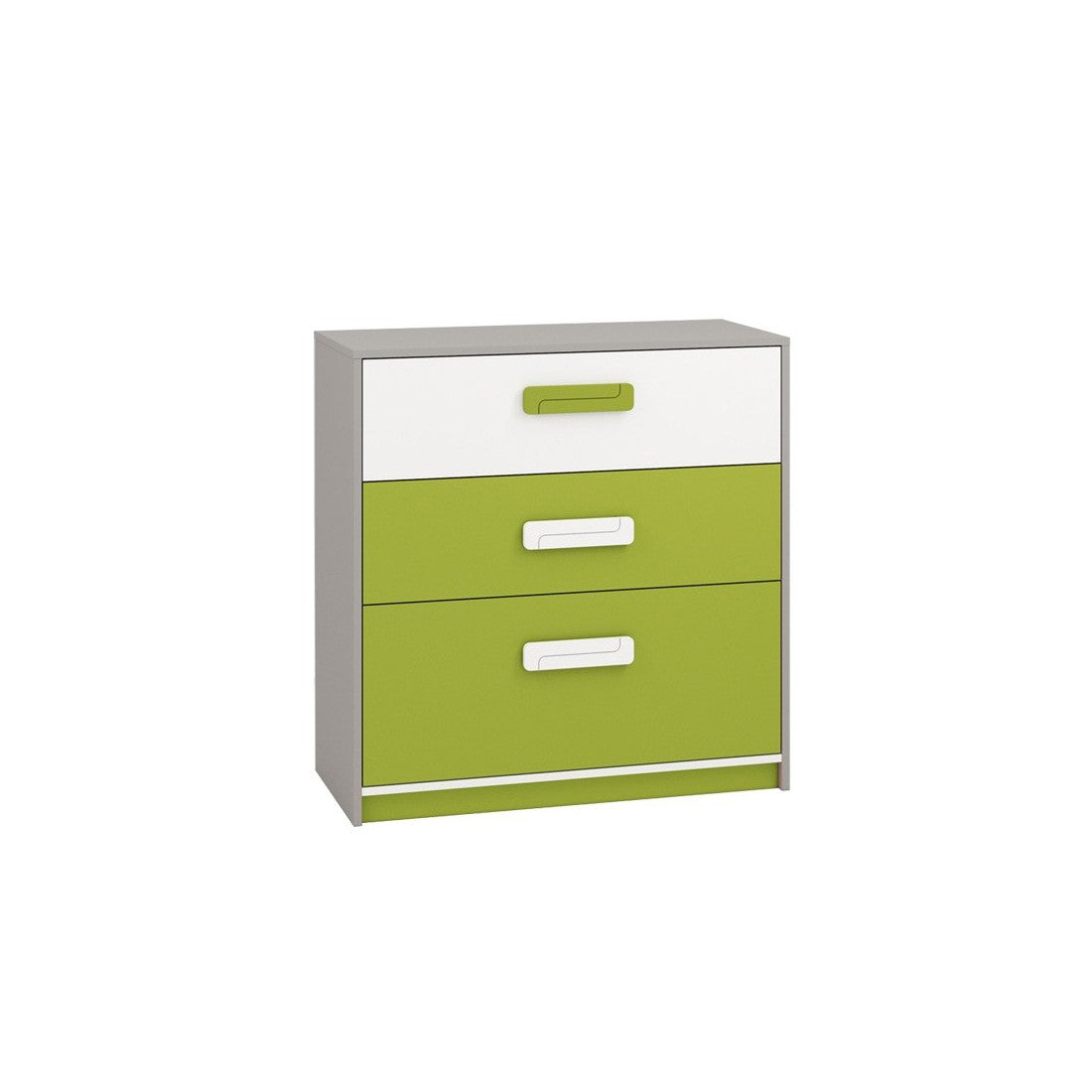 Chest of Drawers AIQ AQ10 92 grey platinum / white / green