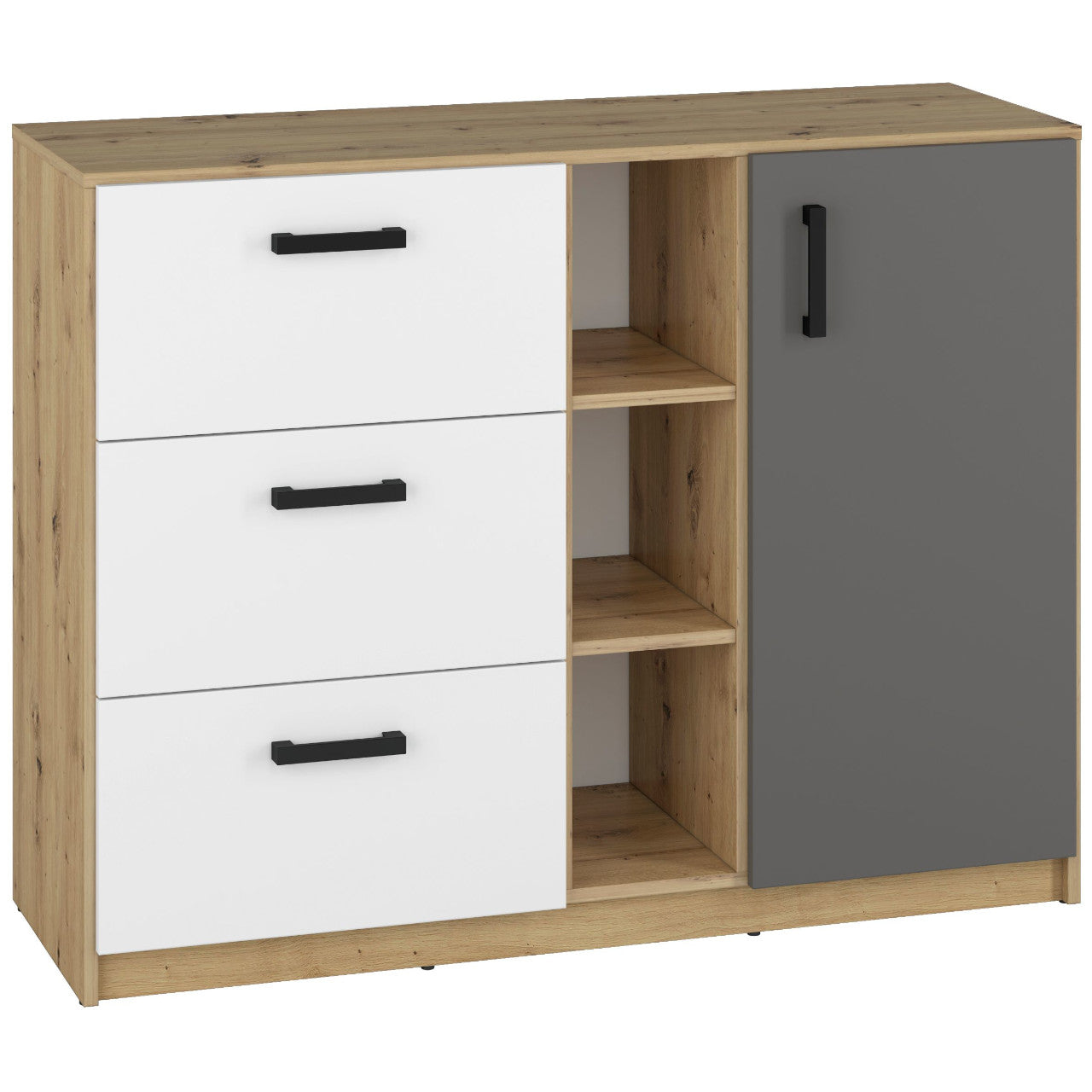 Chest of Drawers FIJI FJ06 120 artisan oak / white / anthracite