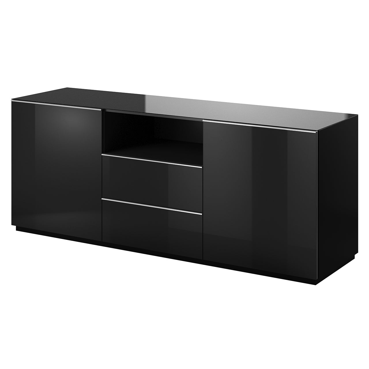 Chest of drawers HELIO HE25 black / black glass