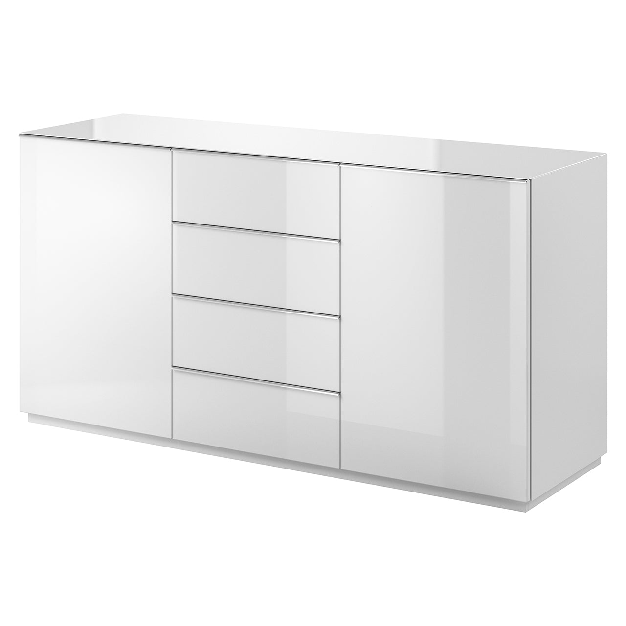 Chest of drawers HELIO HE26 white / white glass