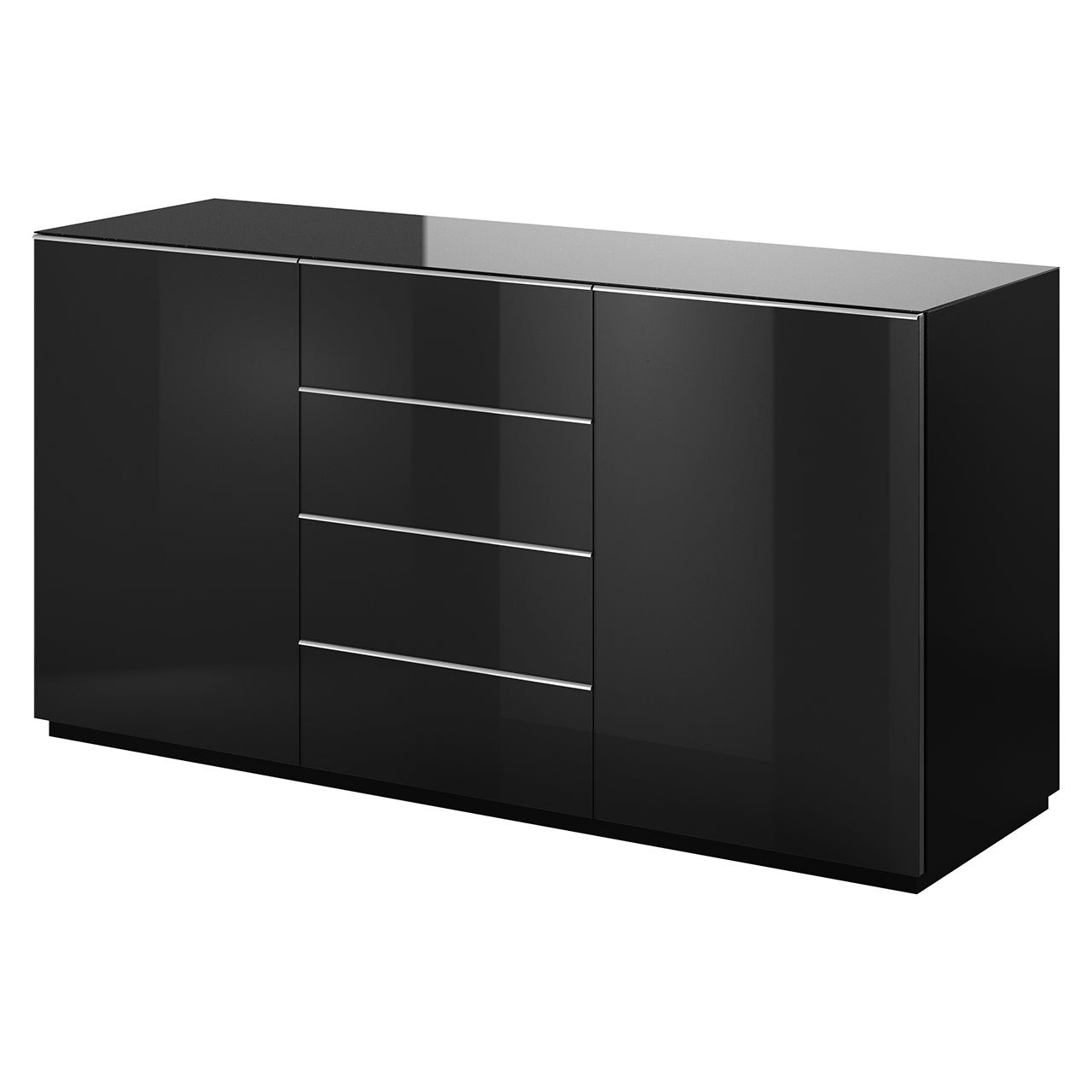 Chest of drawers HELIO HE26 black / black glass