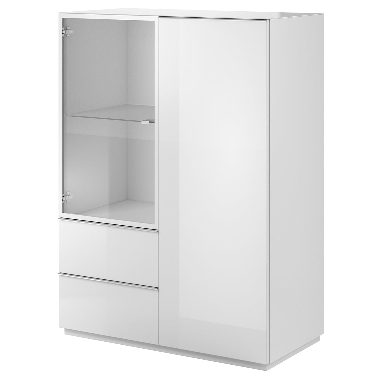 Chest of drawers HELIO HE44 white / white glass