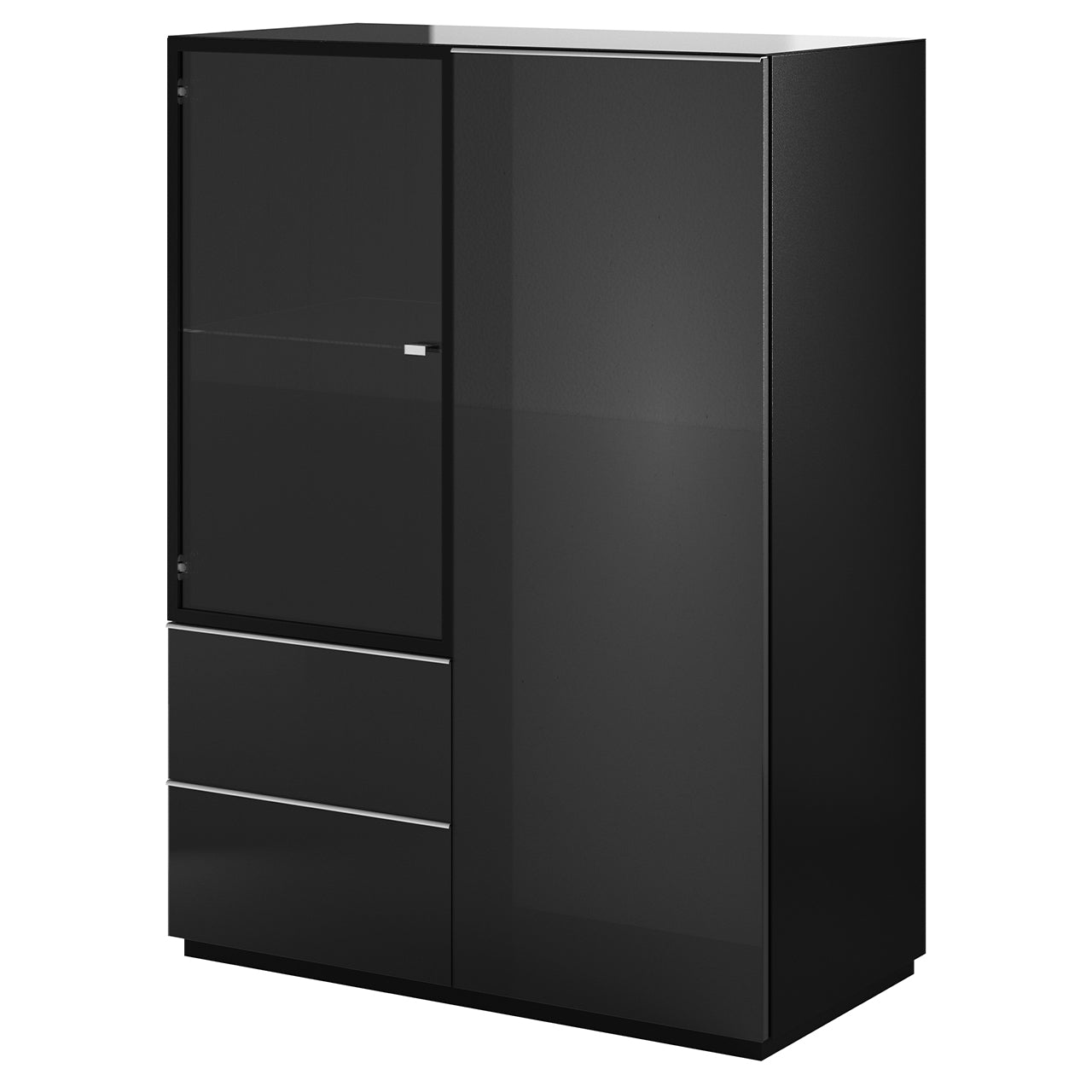 Chest of drawers HELIO HE44 black / black glass