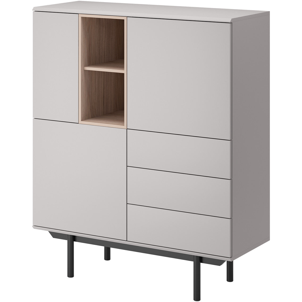 Chest of drawers INOX 04 grey / jackson hickory