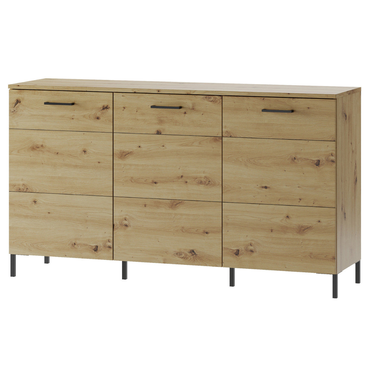 Chest of Drawers LUCAS LC07 155 artisan oak / black