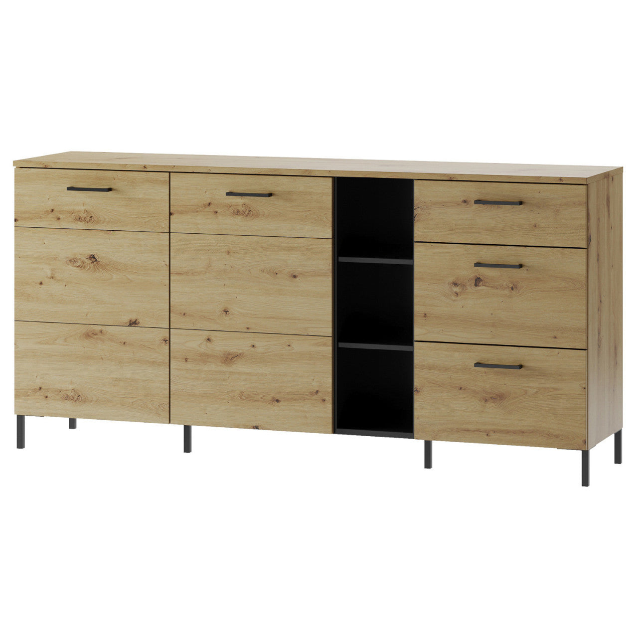 Chest of Drawers LUCAS LC10 180 artisan oak / black