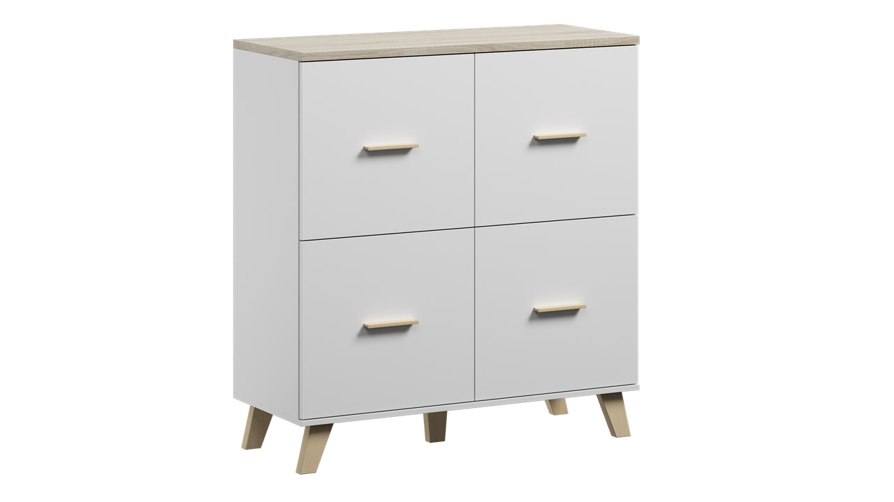 Combi chest LOTTA 110 4D brilliant white / sonoma