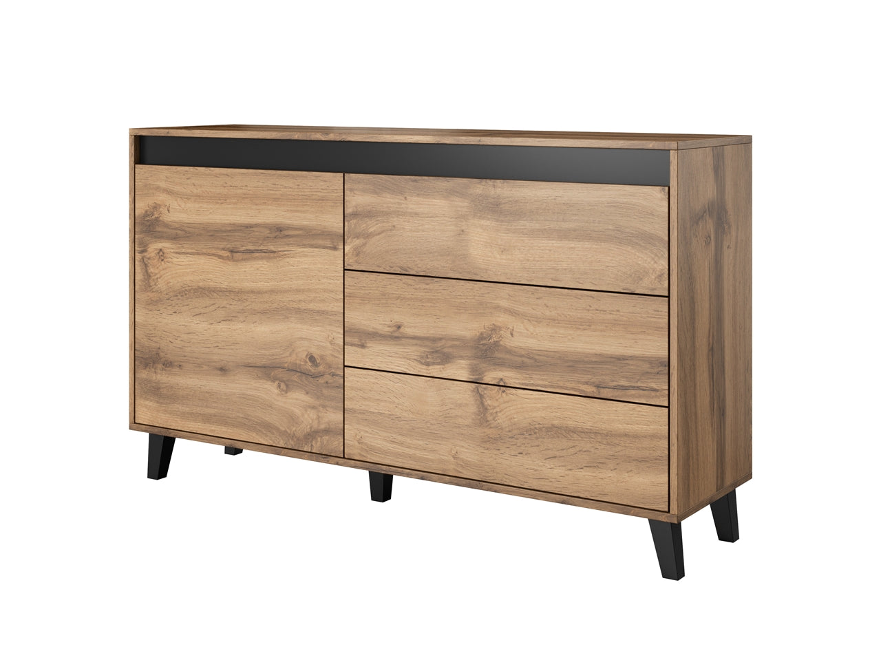 3 Drawer Combi Chest NORD 138 oak wotan / anthracite