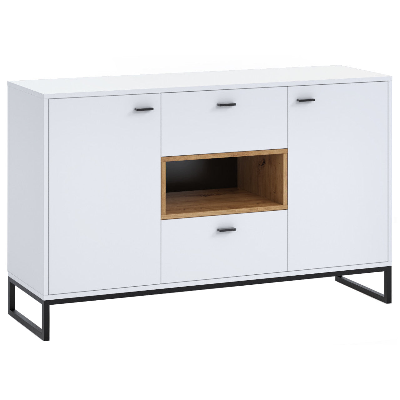 Chest of Drawers OLIER OE2 white / oak artisan