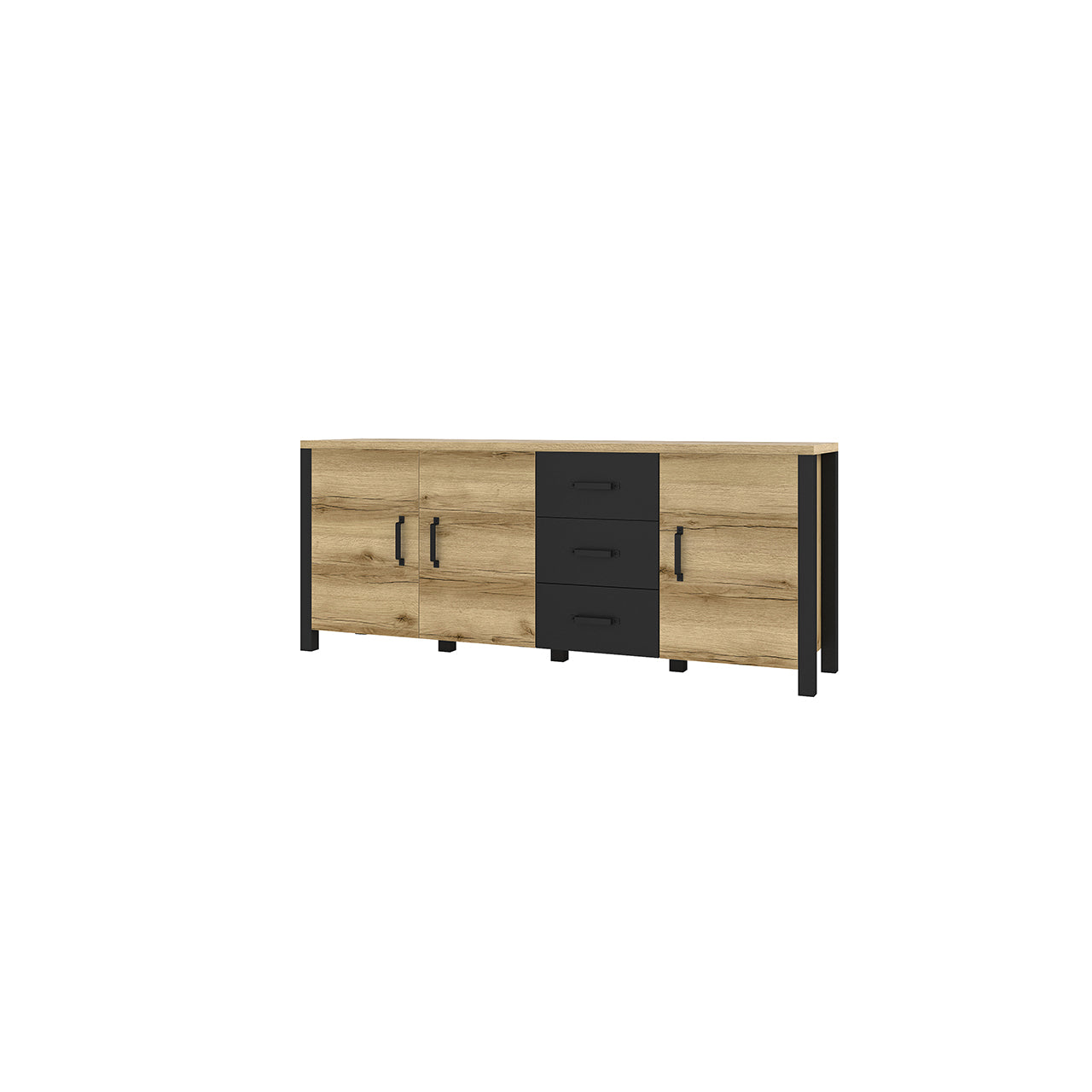 Chest of drawers OLIN OI47 natural grand oak / black