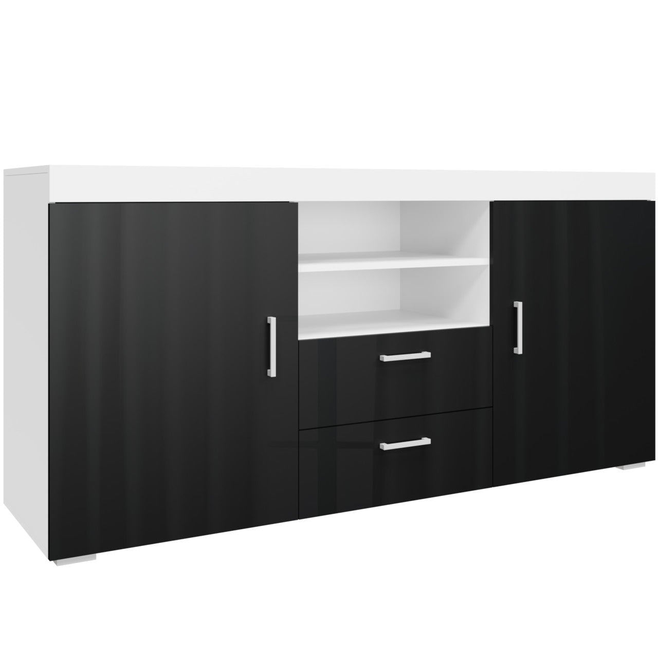 2 Drawer Combi Chest SAMBA II SM5 white / black gloss