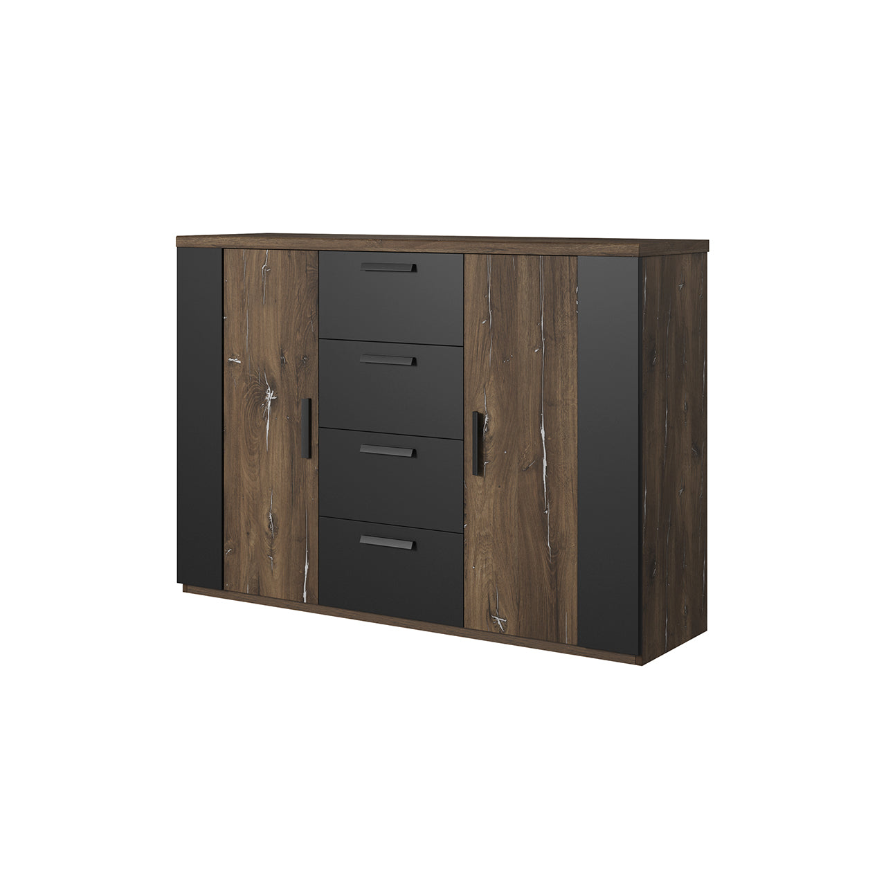 Chest of drawers SIGMA SG26 flagstaf oak steel / black