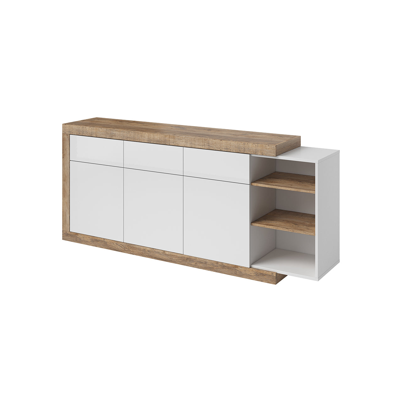 Chest of drawers SINTRA ST25 samdal oak / white gloss